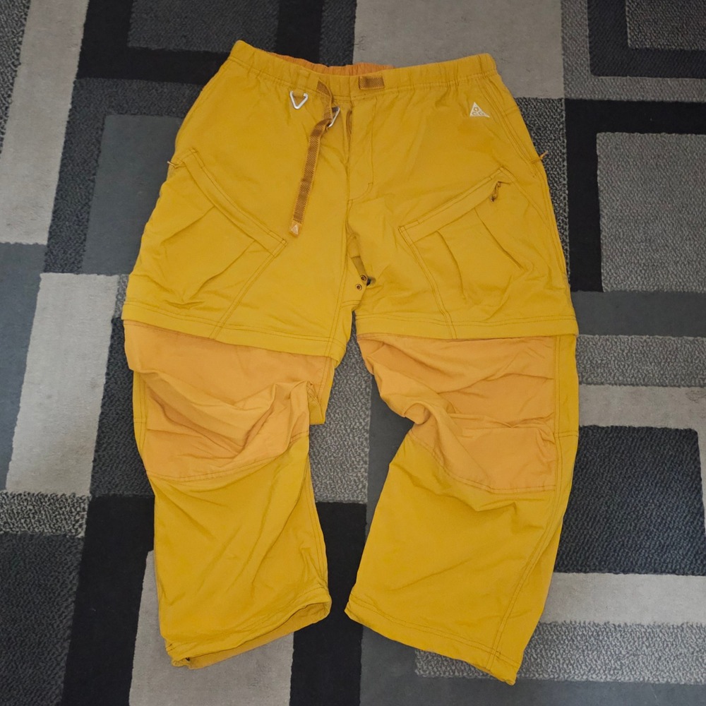 Nike ACG Smith Summit Convertible Pants Mens XL Mustard Yellow DN3943-727